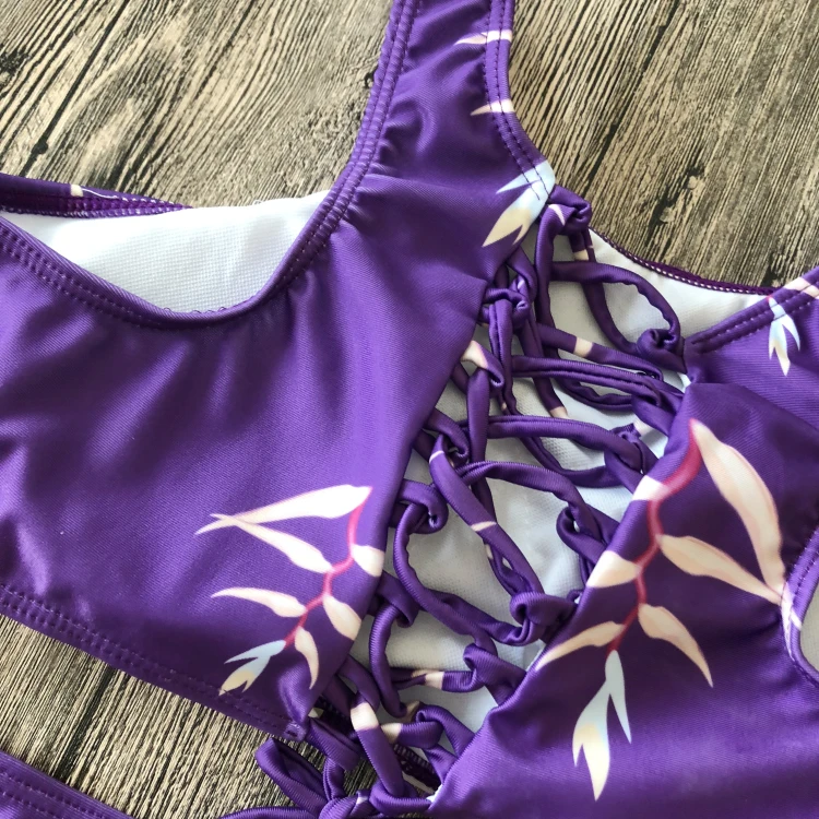 

2019 Padded Swimsuit Women Bathing Suit Swimwear Push-up Floral Print Bikini Set Female Mujer Biquini Maillot De Bain Femme