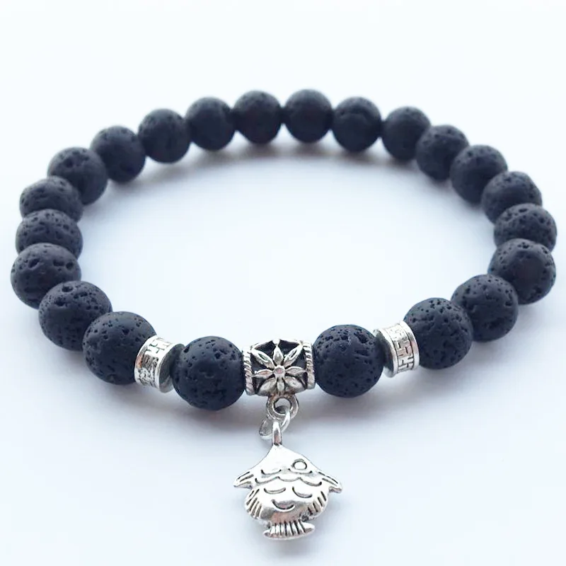 Natural Volcanic Stone Tourmaline Beaded String Jewelry Energy Handmade Charm Bracelet Homme Christmas | Украшения и аксессуары