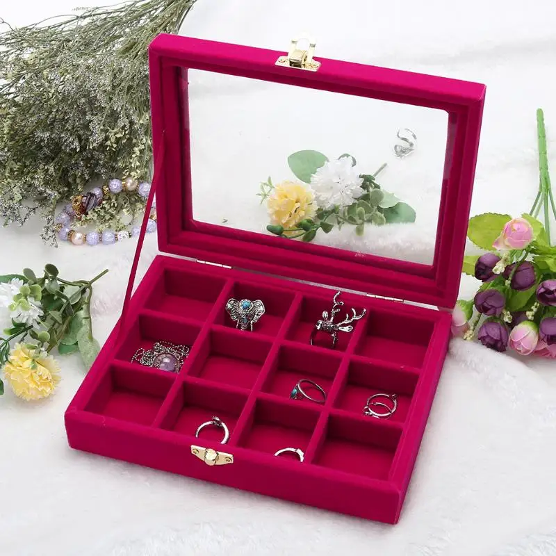 Бархатная новая стеклянная шкатулка для ювелирных изделий 20*15*4 5 см держатель