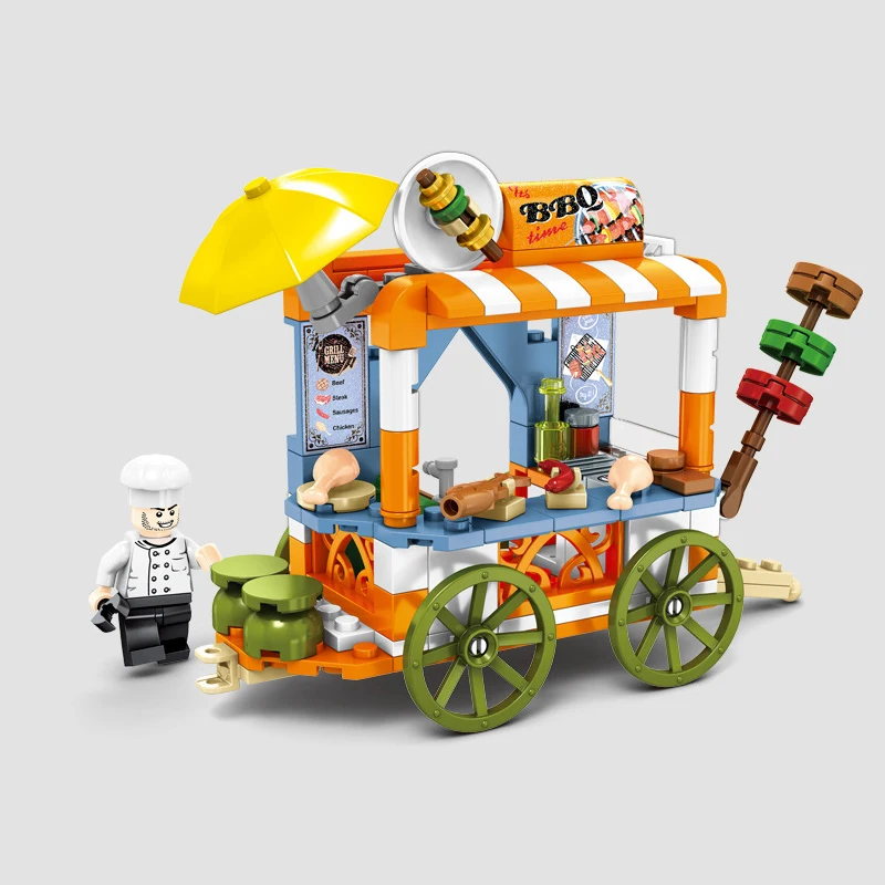 4 в 1 Набор городская улица вид мини мороженое обеденный Еда магазина автомобиля