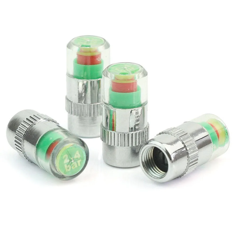 

4Pcs Car Auto Tire Monitor Valve Dust Cap Pressure Indicator Sensor Eyes Alert