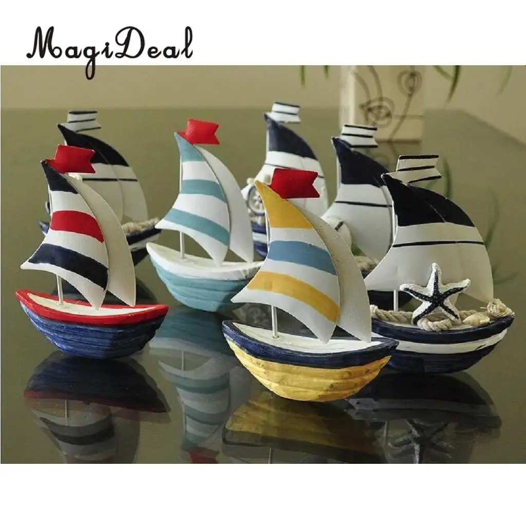 MagiDeal 5 ''морская деревянная ручная модель корабля парусная лодка украшение