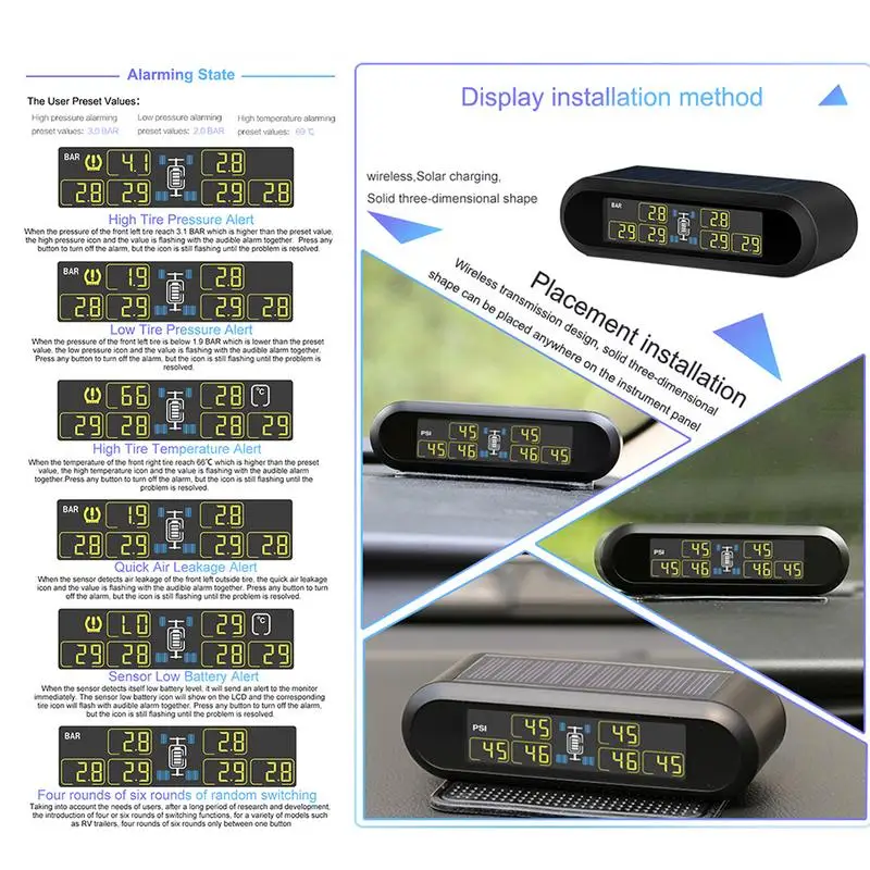 Автомобильная система контроля давления в шинах TPMS супер ЖК дисплей
