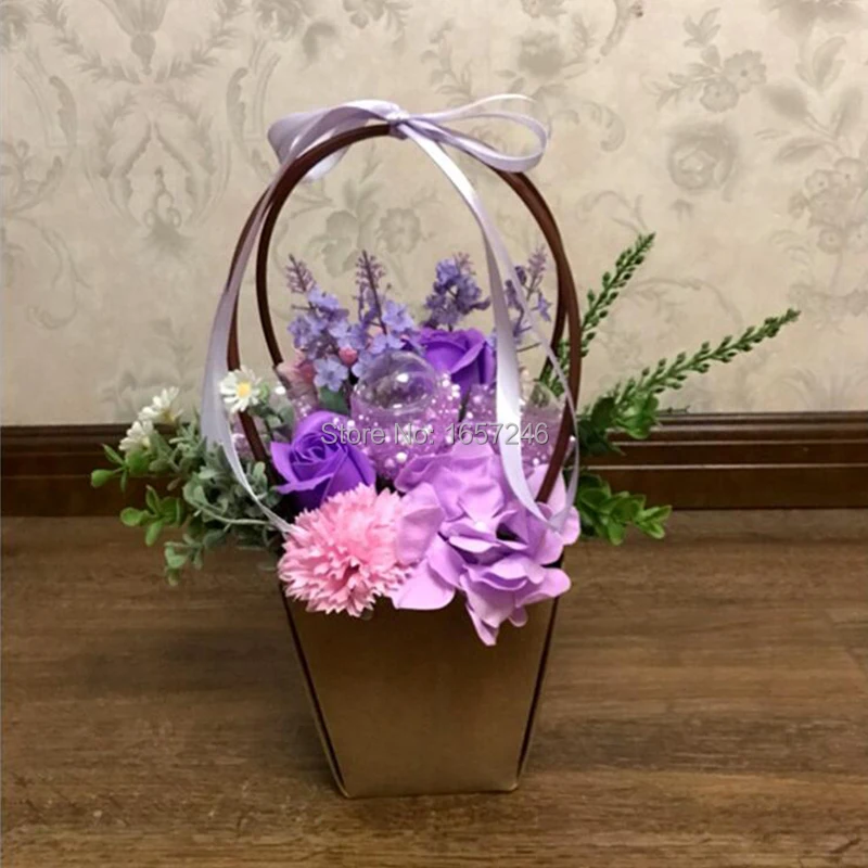 50pcs Kraft Paper Bag DIY Valentine's Day Flower Wrapping Box Gift Packing Bouquet Florist Supplies Wedding Decoration | Дом и сад