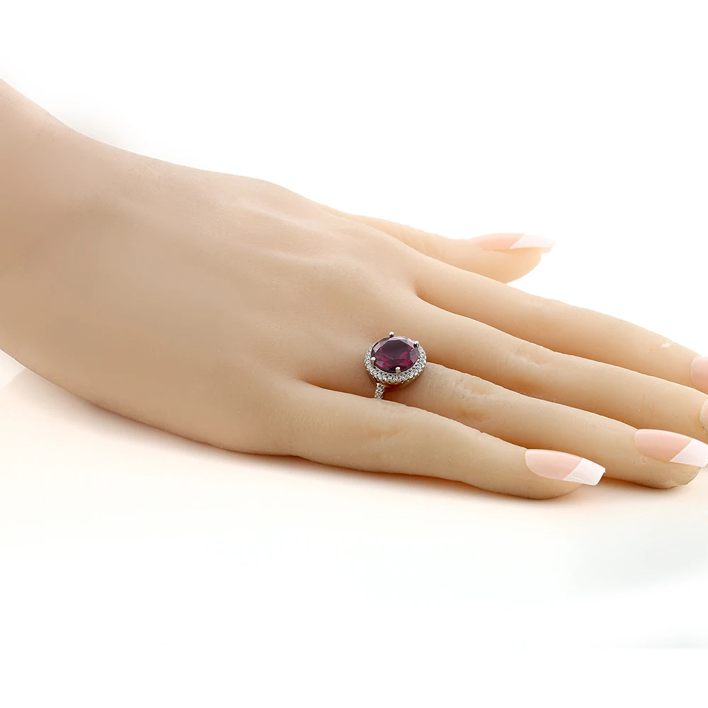 GemStoneKing 5 36 Ct Круглый 10 мм красный искусственный рубин Fine Jewelry 925 пробы серебро Gemstone