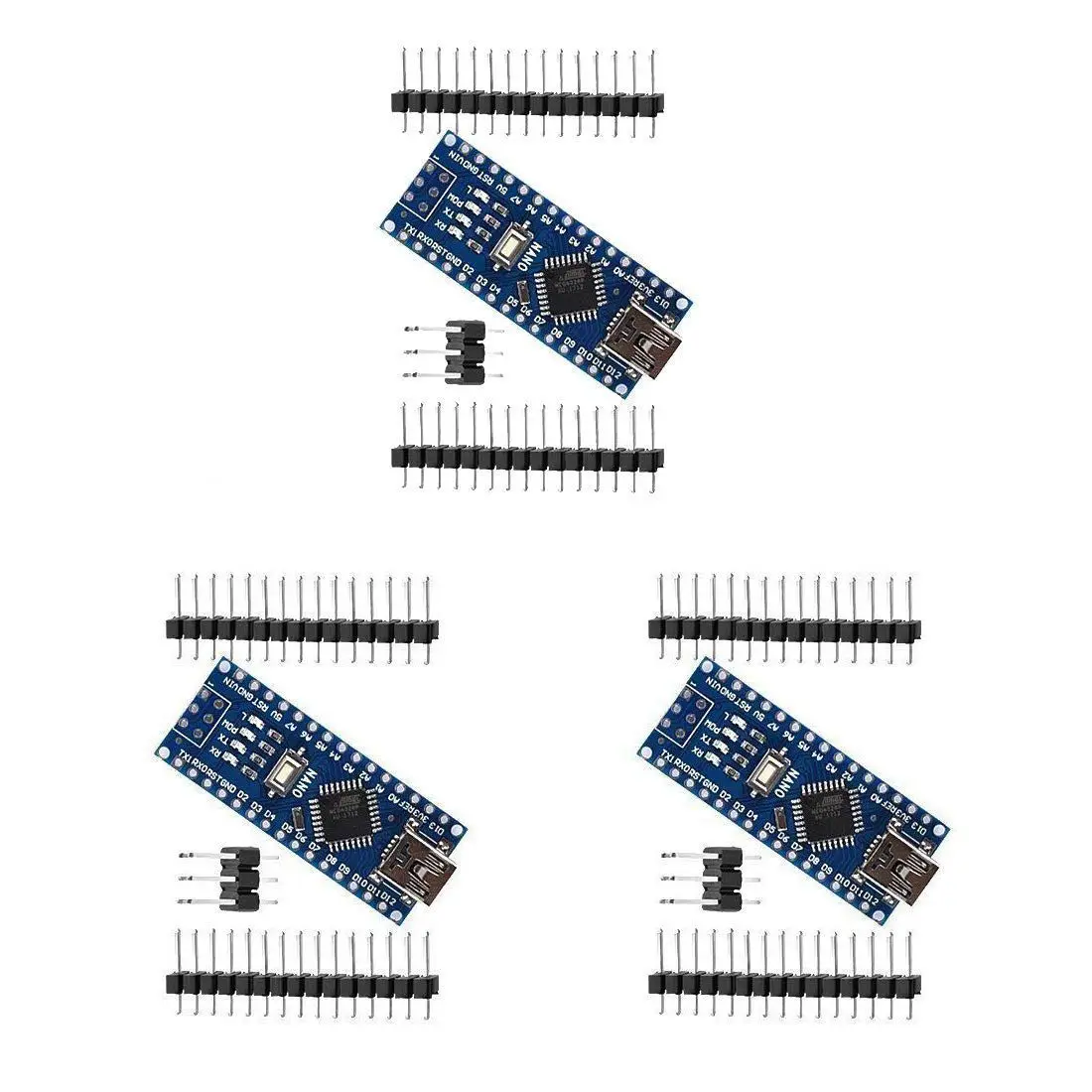 Плата микро контроллера CH340G для Arduino плата USB Blue Nano V3.0 ATmega328 16M 5V|Детали и