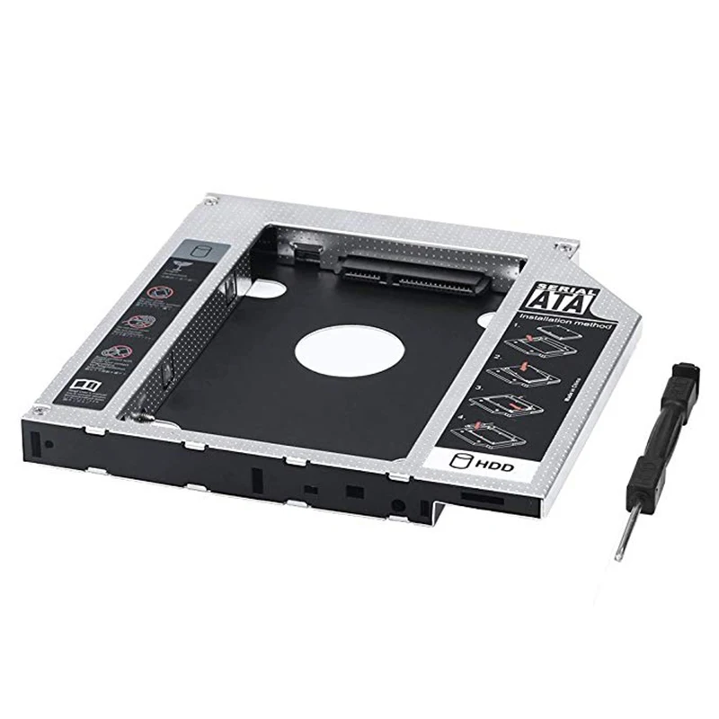

2nd HDD SSD Hard Drive Caddy Tray Replacement for Lenovo Thinkpad T420 T430 T510 T520 T530 W510 W520 W530, Internal Laptop CD/