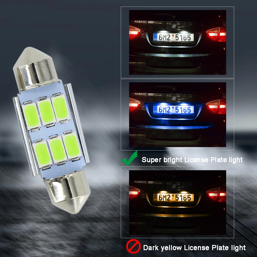 4 шт. для Golf 5 Passat 3B 3BG 3C CC Polo 9N T5 Eos led car C5W 36 мм Canbus No Error номерной знак Светодиодная