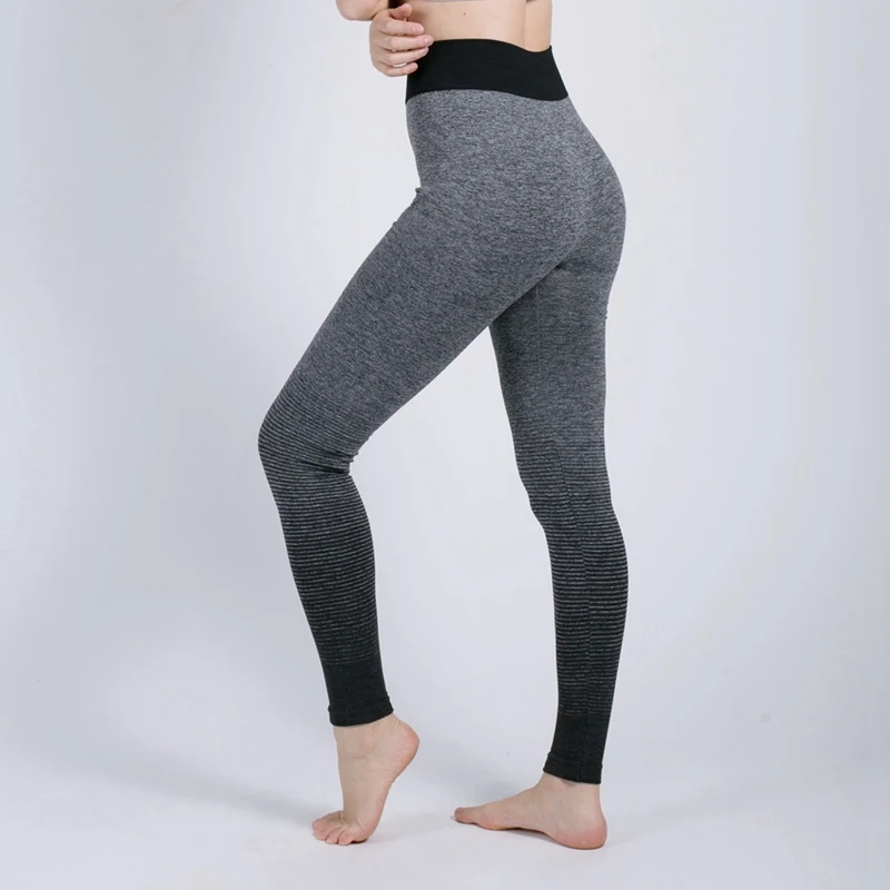 Сексуальные женские штаны для йоги градиентные однотонные леггинсы фитнеса бега