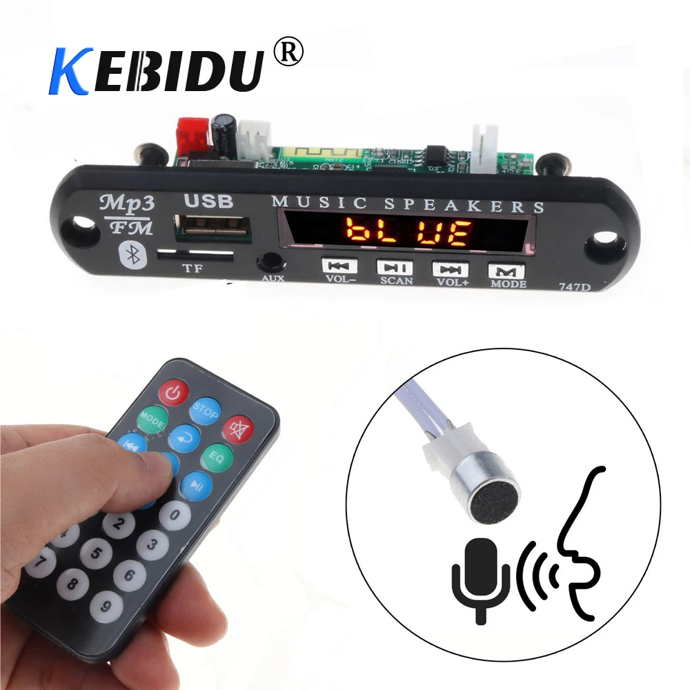 Mp3 плеер KEBIDU с функцией громкой связи Bluetooth MP3 декодер новая версия WMA плата