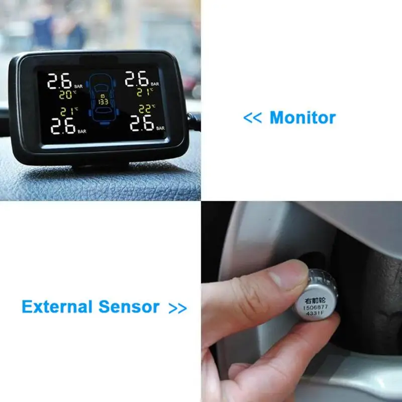 CAREUD U901 автомобильный беспроводной TPMS система контроля давления в шинах с 4
