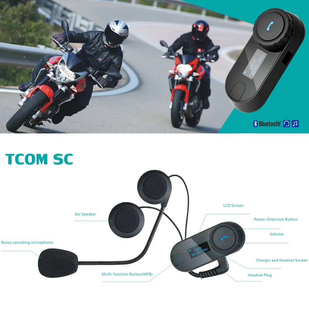 Freedconn TCOM SC 2 комплекта мотоциклетный шлем система внутренней связи по Bluetooth