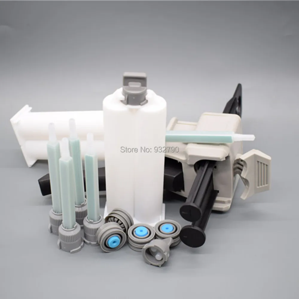 

1:1 1:2 Dispensing Gun Dispenser Caulking Gun 50ml + 5pcs Epoxy Resin Acrylic Adhesive Static Mixing Nozzle + 2 Sets Cartridge