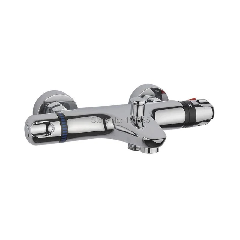 

Wall Mounted Chrome Color Brass Material Thermostatic Bath Shower Faucet