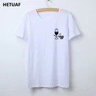 Женская футболка с графическим рисунком HETUAF, хипстерский топ с карманом и принтом винной розы, летняя футболка в стиле Харадзюку