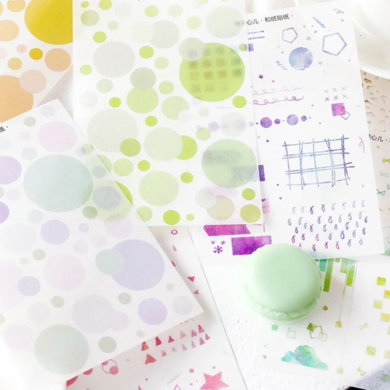 3 листа золотой фольги Стикеры для девочек милые акварельные точки декоративные