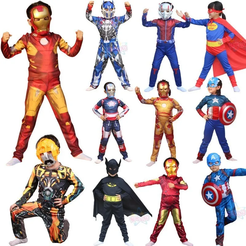 3-8T Boys Character Outfits Comic Steel Soldier Costume Children Clothing Sets USA Captain Clothes Active Bodysuit For Kids 2019 | Детская