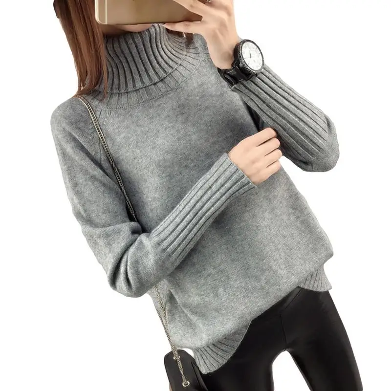 Thick Warm Women Turtleneck 2018 Winter Sweaters And Pullovers Knit Long Sleeve Cashmere Sweater Female Jumper Tops | Женская одежда