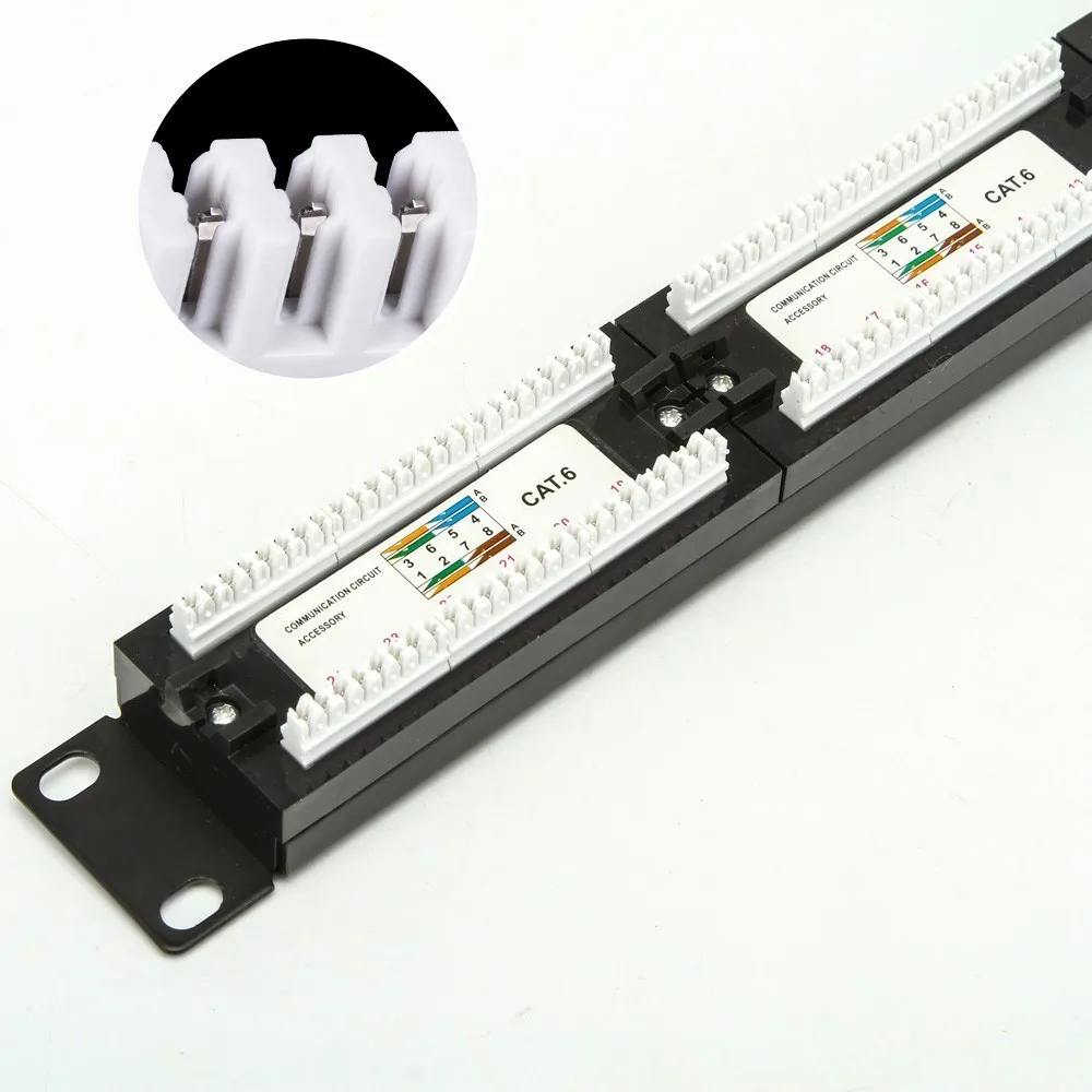 19in 1U шкаф UTP 24 порта CAT6 патч панель RJ45 сетевой кабель адаптер неэкранированный