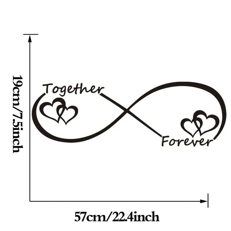 LOVE Heart Together Forever Bedroom Carved Wall Sticker For Home Decoration | Дом и сад