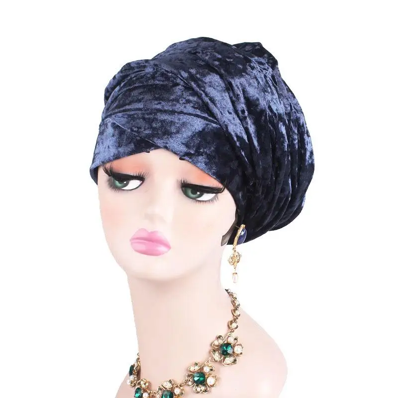 Мусульманские женщины головной убор индийская шляпа хиджаб бархат длинный хвост