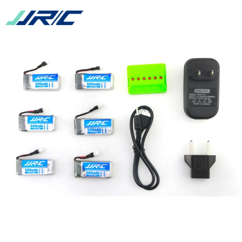 

6PCS/Lot 3.7V 500MAH Lipo Battery + 6 in 1 Charger Charging Set for JJRC H43WH H43 RC Quadcopter Spare Parts Accessories