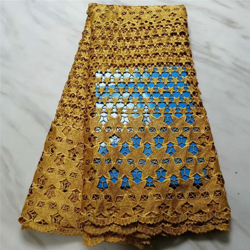 

New arrival hot sale Pure color knitted stars pattern water soluble chemical Lace Fabric PW5 Free shipping cord Lace Fabric