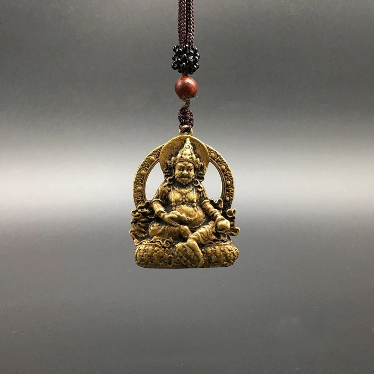 

Collectable Chinese Brass Carved The God Of Wealth Mammon Money Exquisite Small Pendant Statues