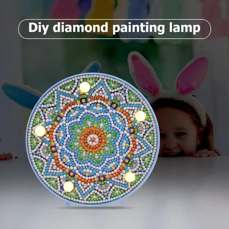 DIY LED алмазная живопись Мандала вышивка полная специальная форма дрель круглая