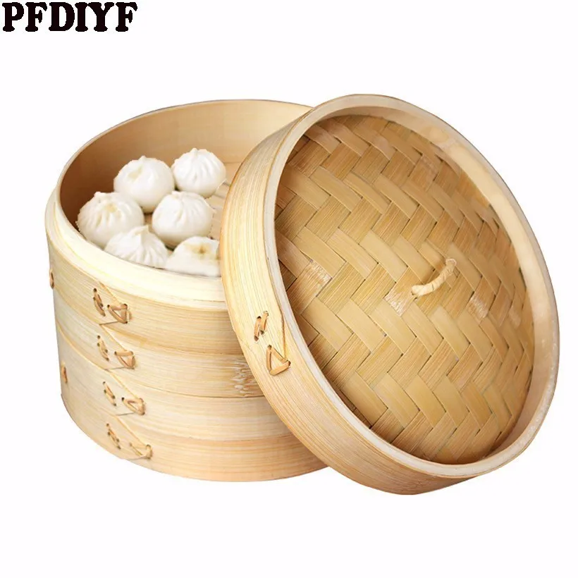 Бамбуковый отпариватель с одной клеткой или крышкой для приготовления рыбы риса