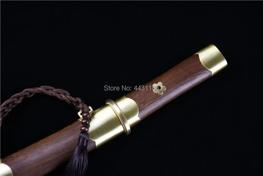 Медные фитинги/палисандр японский Танто меч Wakizashi Катана ГЛИНА ЗАКАЛЕННОЕ T10