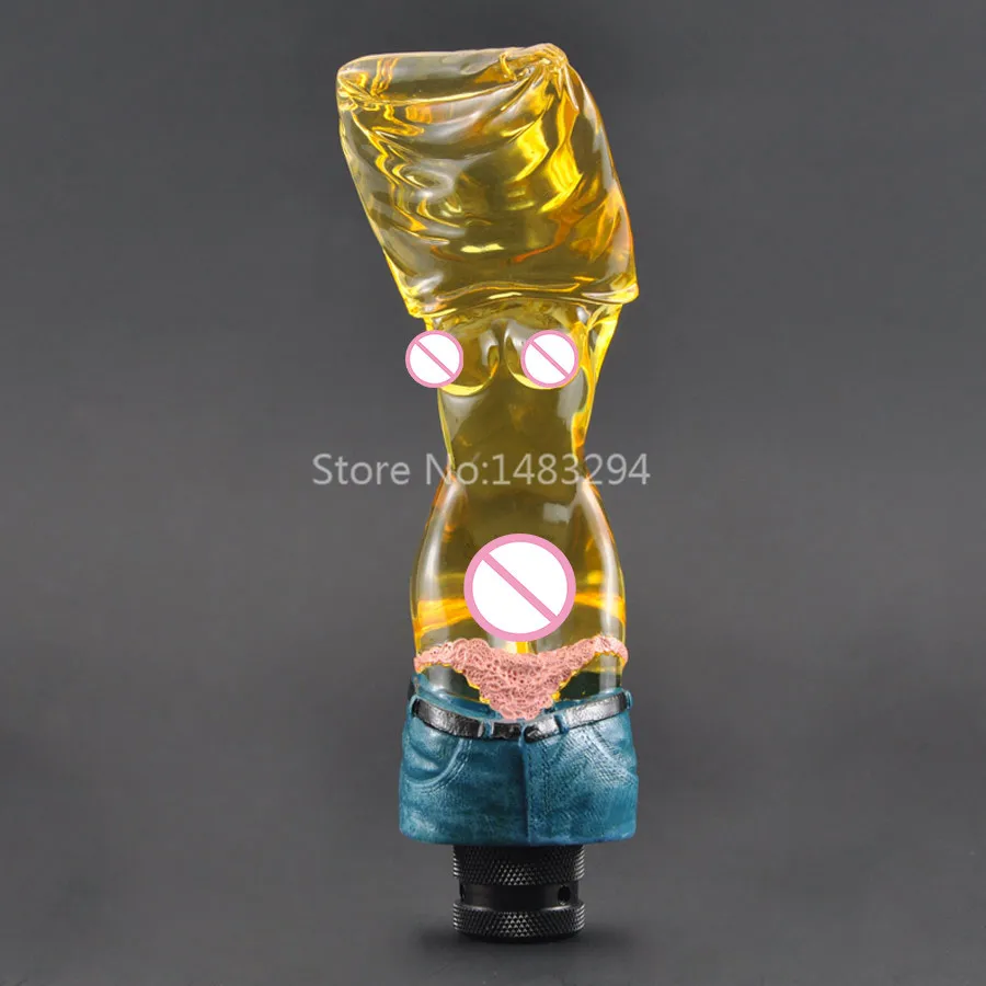 Yellow Crystalline Lady Sexy Girl Goddess Series Half Naked Car Manual Stick Gear Shift Knob Lever Shifter Custom Universal |