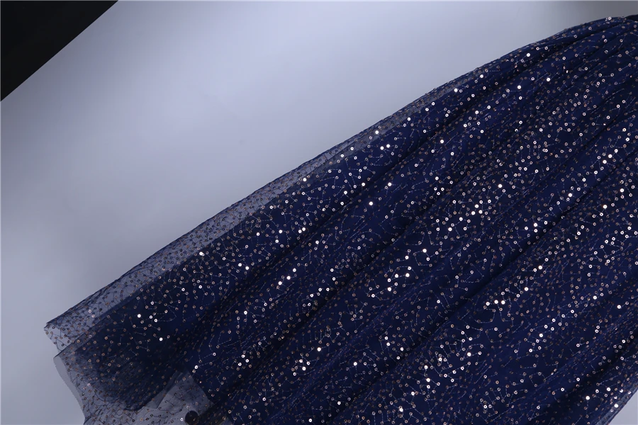 

2019 New Summer Ladies Skirt Suits Women's Short Sleeve Sequined Planet T-shirt + Elastic Waist Mesh Sequins Skirt Two Piece