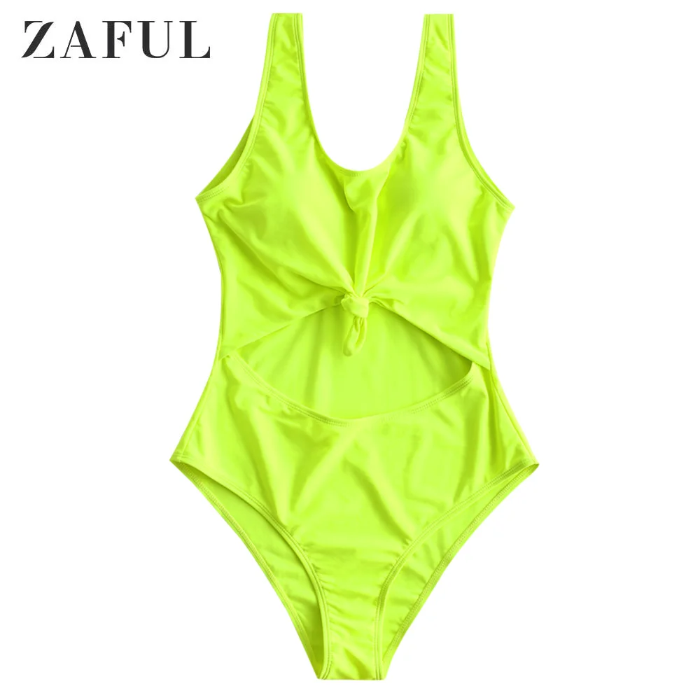ZAFUL открытая спина вырез завязанный купальник спортивная одежда бикини женские