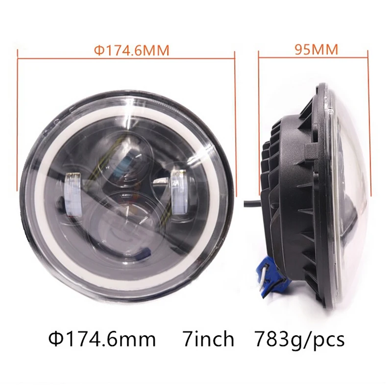 7 дюймов DC 12 24 V 45 W 6500 K 1200LM светодиодный фар H4 H13 Amber Ангельские глазки для Jeep CJ JK TJ