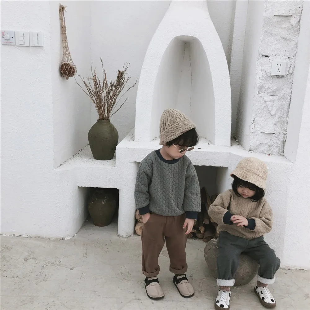 Unisex Baby Sweatshirt Casual Thicken Toddler Pullover Boys Autumn Winter Warm Sweatshirts Girls Fashion Coat Kids Clothing Tops | Мать и
