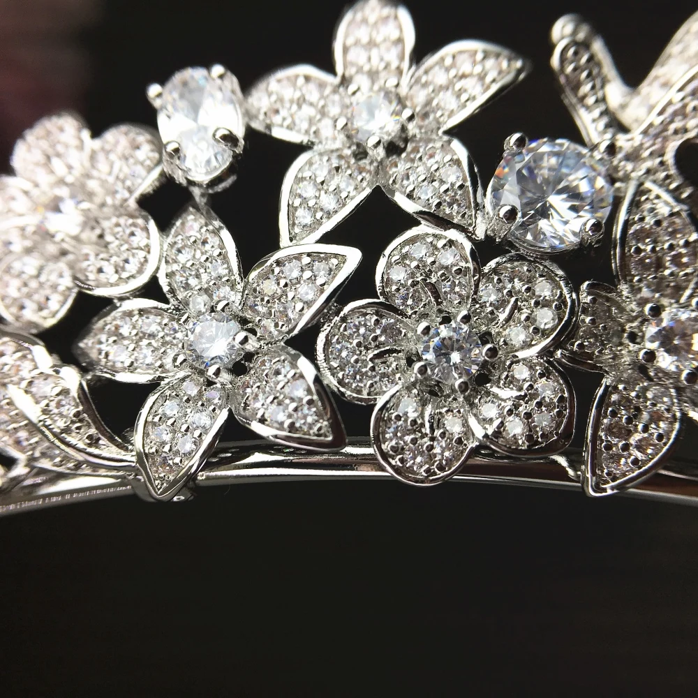 Тиара с полным покрытием из фианита винтажная циркониевая Корона диадема