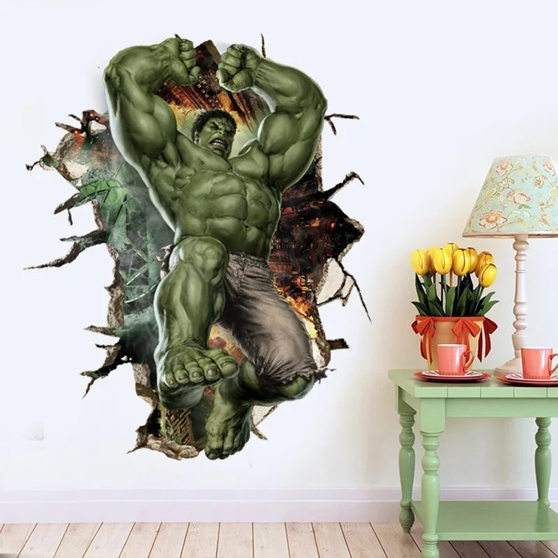Мультфильм фильма мстители стены стикеры для детей номеров home decor 3d эффект