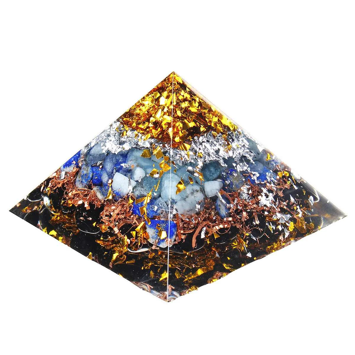 Aura Crystal 65 мм Orgone Energy конвертер Orgonite Пирамида успокаивает камень, меняющий магнитное поле жизни смолы