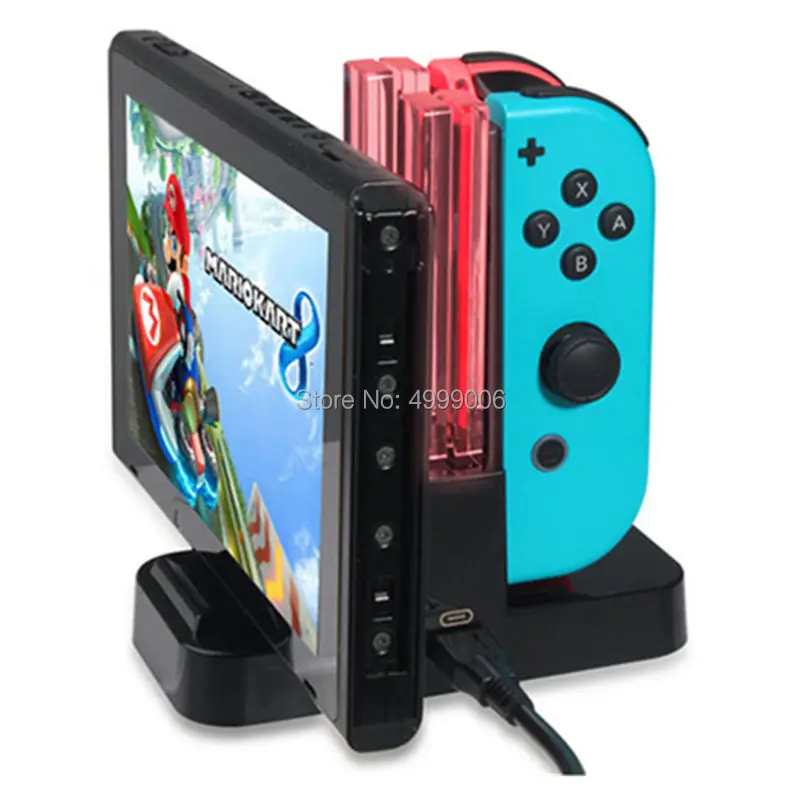 Зарядная док-станция со светодиодный подсветкой подставка для контроллера Nintendo