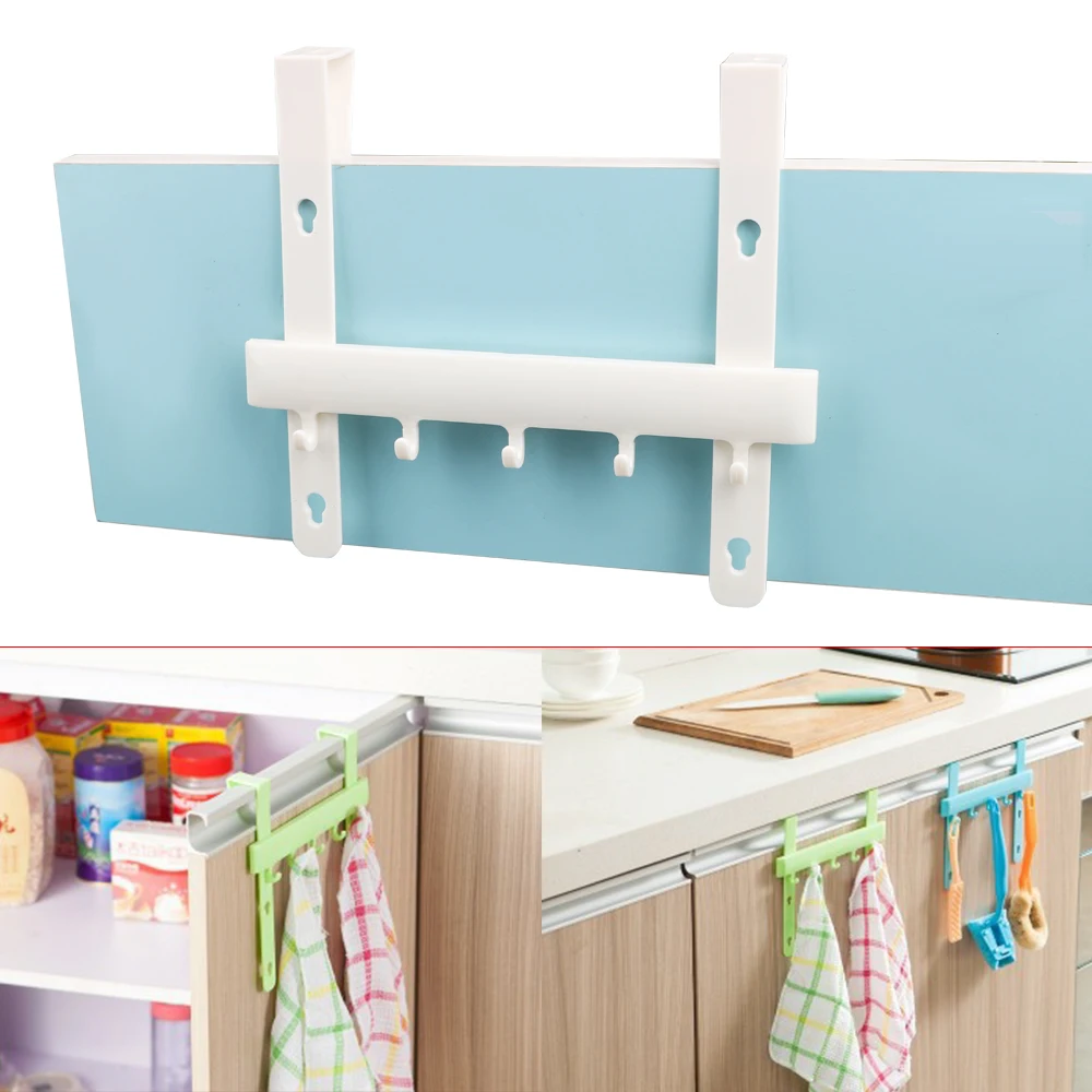

Nail-Free Trace Hook Multi-Purpose Home Organization Cabinet Door Back Hook Towel Rag Apron Holder