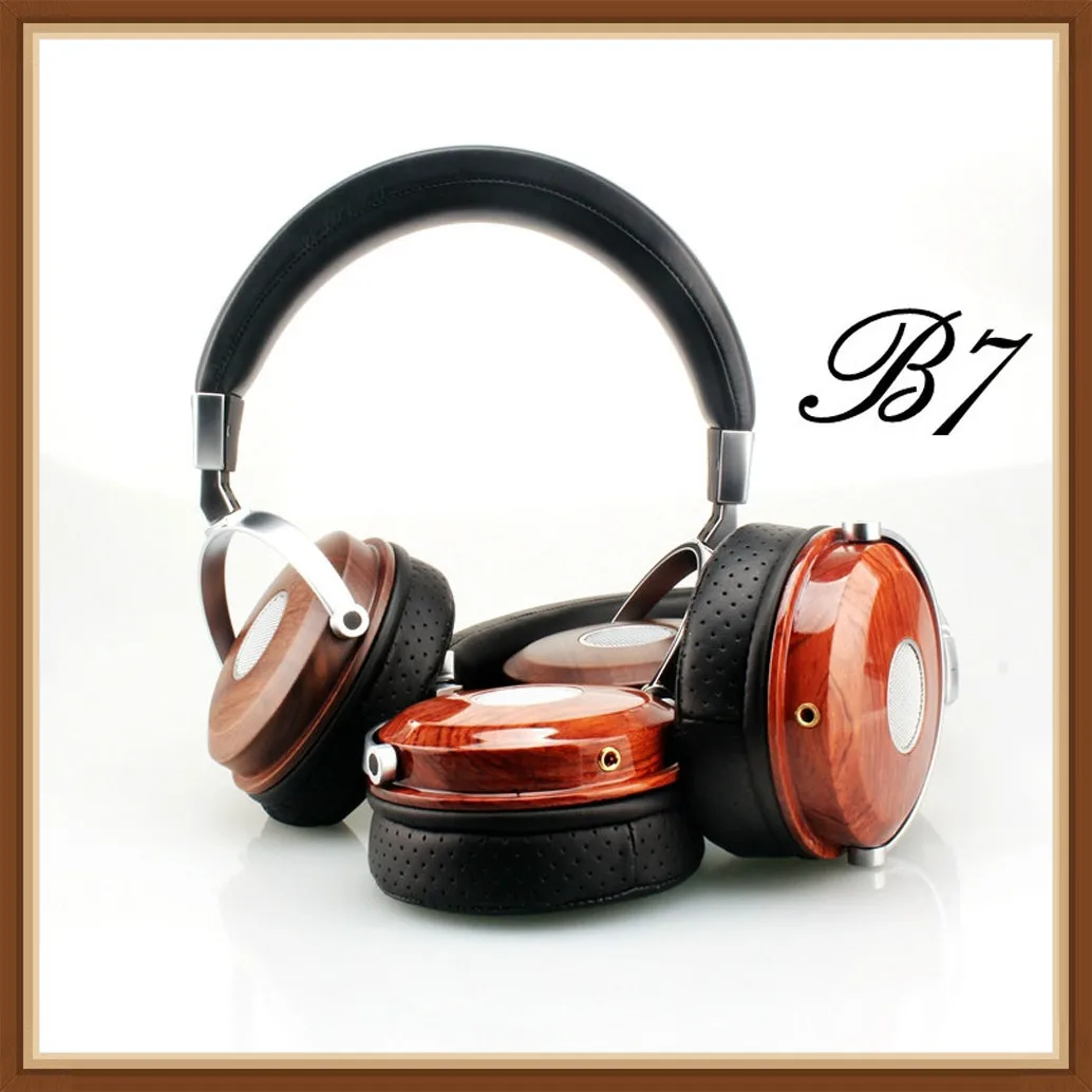 BLON BOSSHIFI B7 деревянные наушники Гарнитура DJ Металлические Hi Fi Стереонаушники с