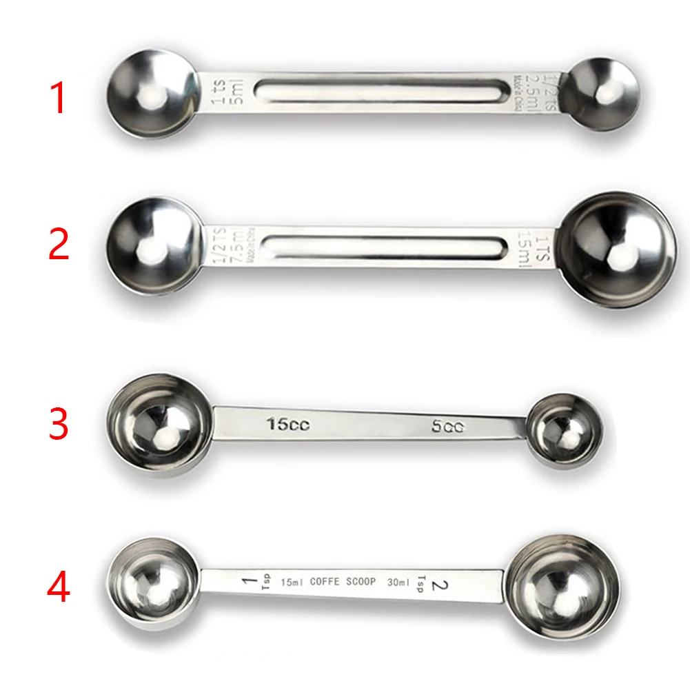 Double Head Stainless Steel Measuring Bean Powder Multifunctional Tools Scale Coffee Spoon Tea Home Cooking Kitchen | Дом и сад