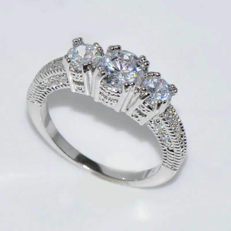 Белое серебряное обручальное кольцо Ювелирное элегантные женские ювелирные