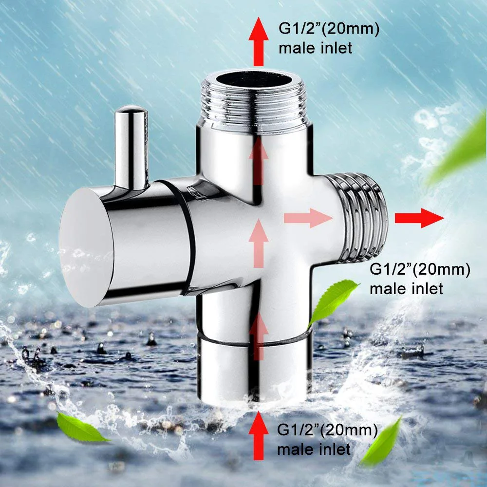 3-way 1/2 inch Brass Shower Diverter Valve Adapter Show | Обустройство дома