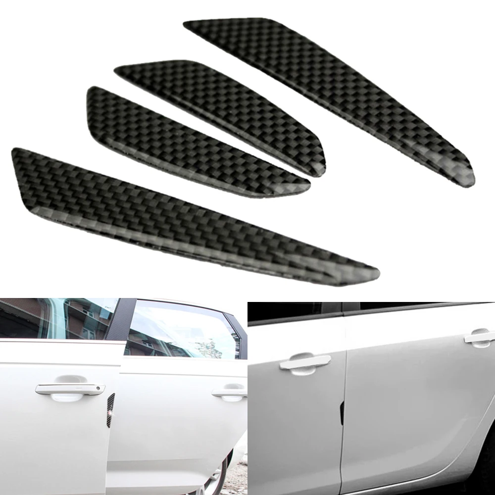 4 Pcs Carbon Fiber Car Doors Edge Guards Protectors Universal Side Protection Bumper Protector Trim Guard Sticker | Автомобили и