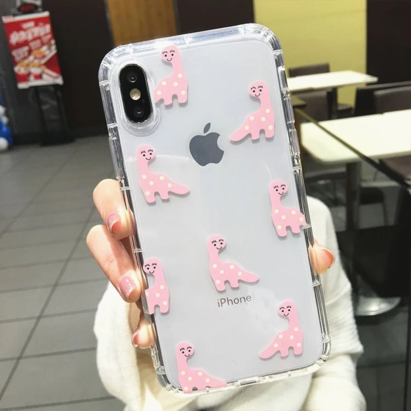 Милый мультяшный чехол LOVECOM с динозавром для телефона iPhone 12 11 Pro Max Mini XS XR X 7 8 6S Plus