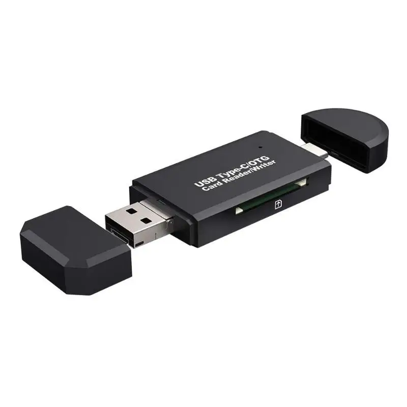 

OTG кардридер 3 в 1, устройство для чтения карт памяти с разъемами типа C + Micro USB + USB, высокоскоростной USB 2,0, устройство для чтения карт памяти для...