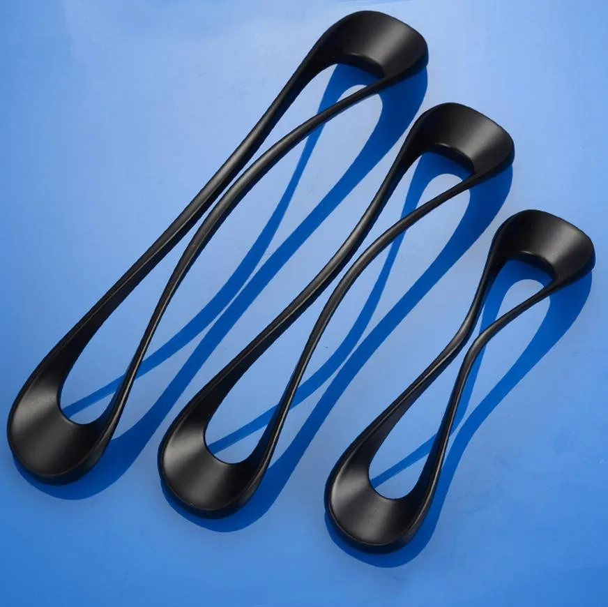 2017 новые черные/Серебристые ручки ящика ручка для шкафа кухонной мебели|Ручка