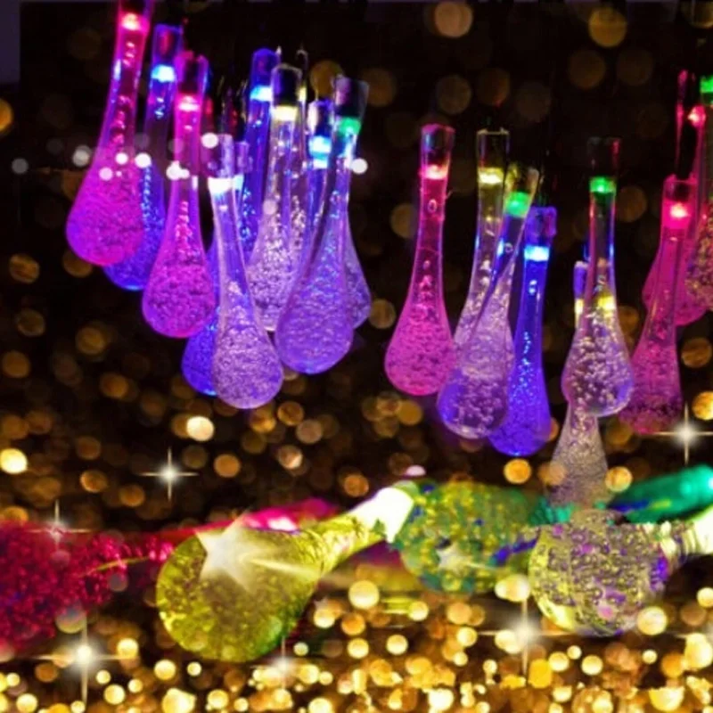 20LED Fashion Hot String Fairy Waterdrop Ice Bar Decor Light Lamp Wedding Party Xmas Tree Hanging White Yellow Multi-color | Освещение